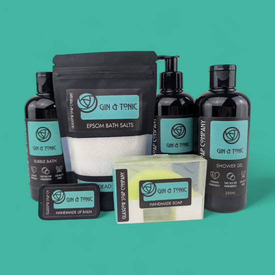 gin and tonic bath and body products from glasgow soap company