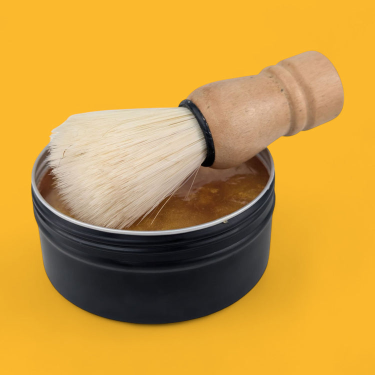 lemongrass and ginger shaving soap with vegan shaving brush