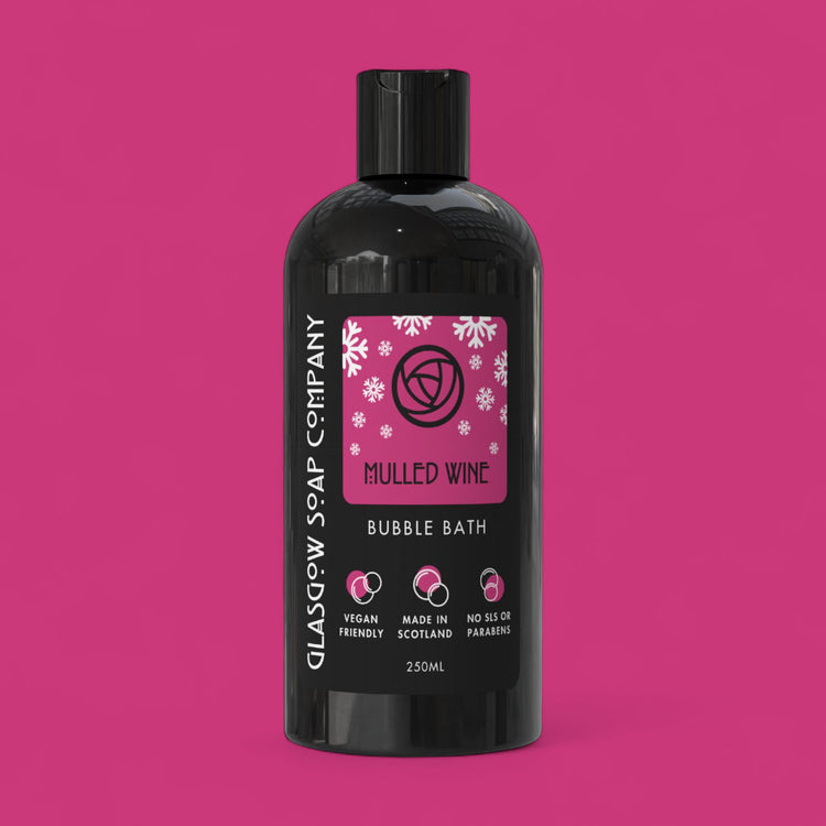 mulled wine christmas bubble bath in recyclable bottle