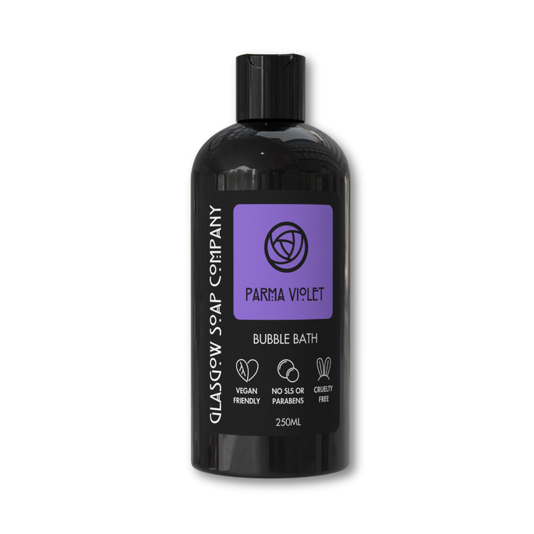parma violet vegan bubble bath made in scotland