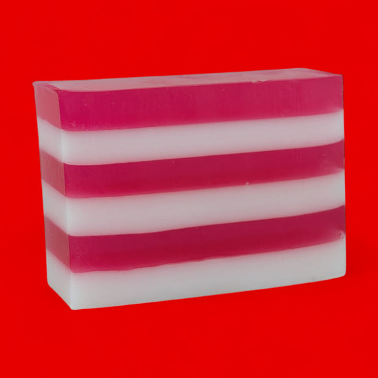 peppermint candy cane striped handmade soap