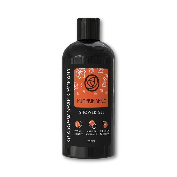 pumpkin spice shower gel in recyclable bottle