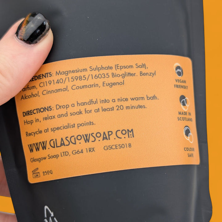 gingerbread christmas epsom bath salts recyclable packaging