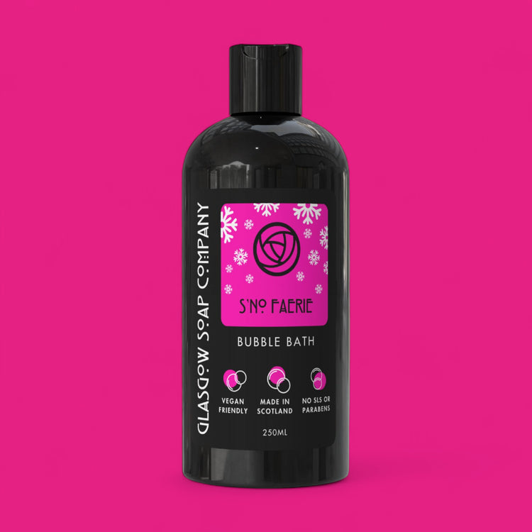 snow fairy bubble bath in recyclable bottle