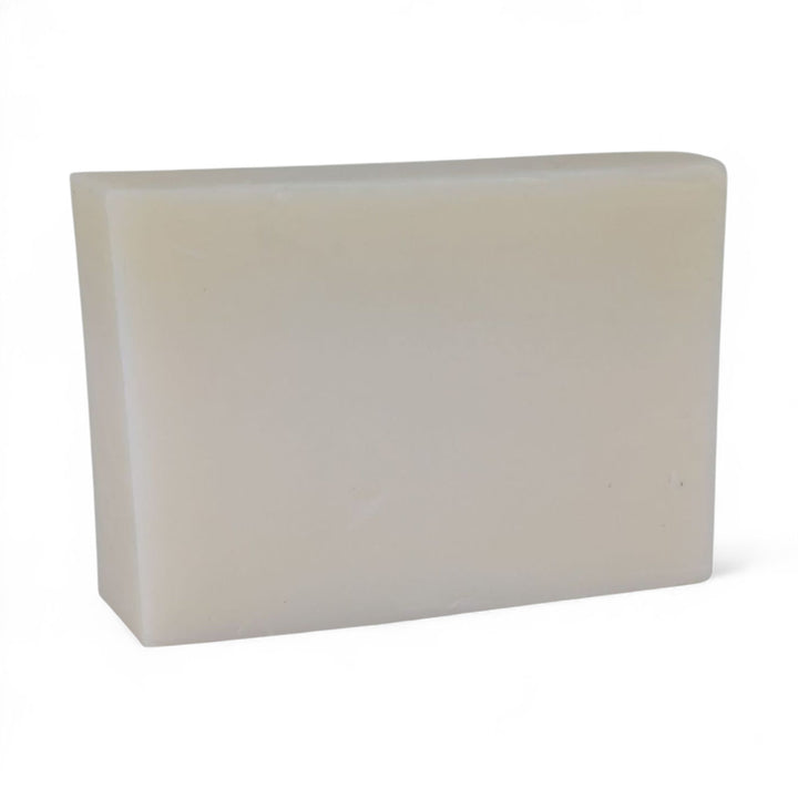 Rectangular bar of soap on a white background