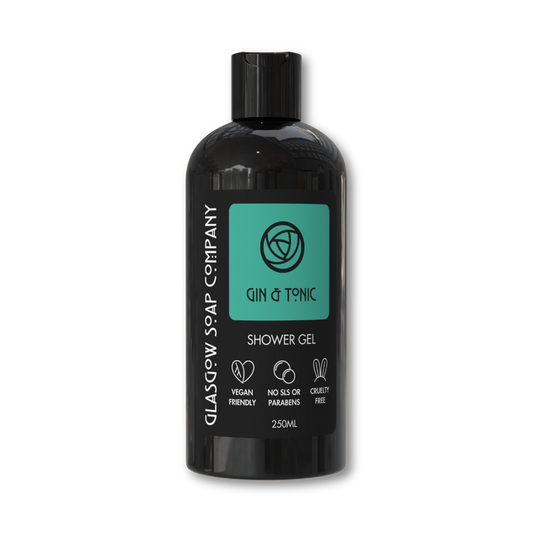 gin and tonic vegan shower gel in recyclable bottle