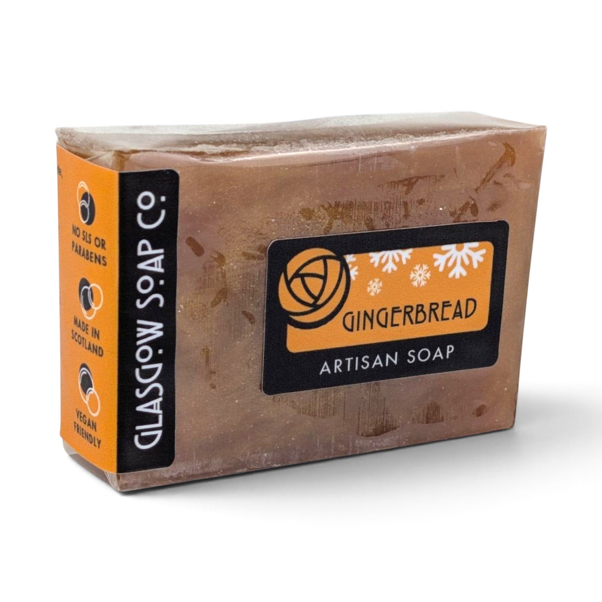 Glasgow Soap Company Ltd handmade gingerbread artisan soap bar with festive spice scent in biodegradable packaging