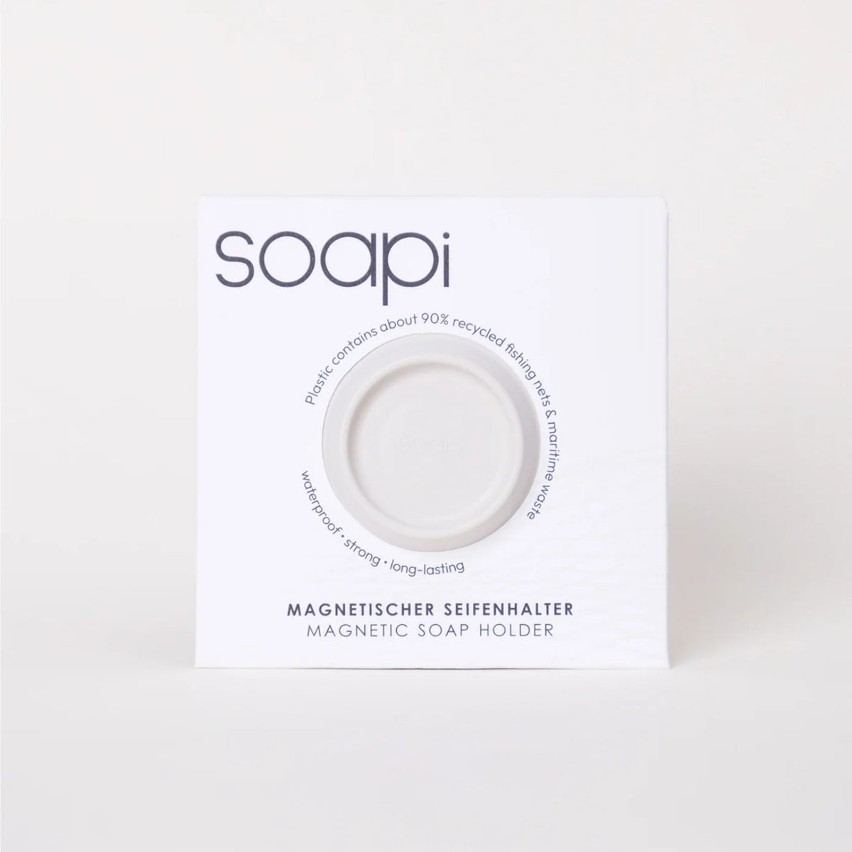 Glasgow Soap Company Ltd soapi magnetic soap holder in white packaging made from recycled fishing nets