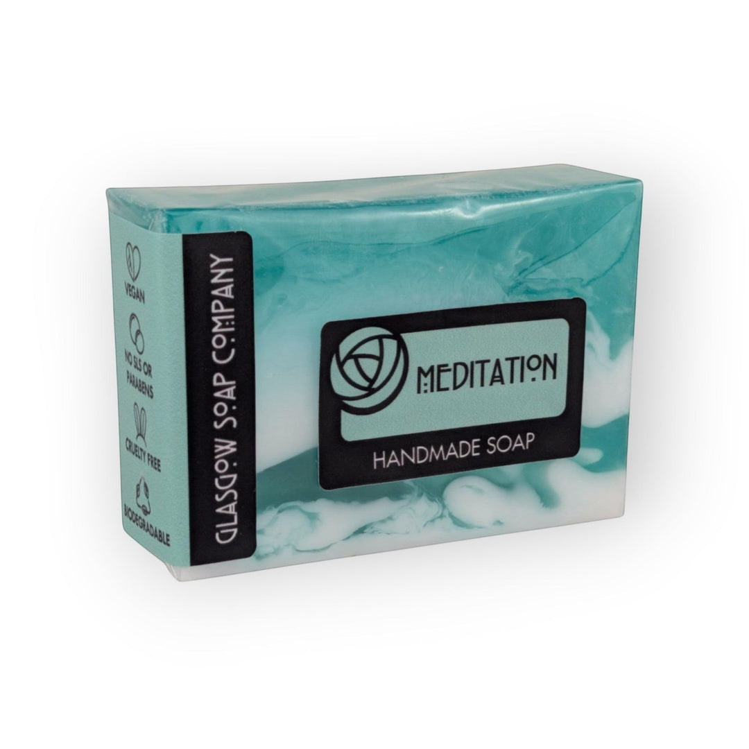 Glasgow Soap Company Ltd Meditation handmade soap, vegan, SLS &amp; paraben-free, with floral and sandalwood fragrance.
