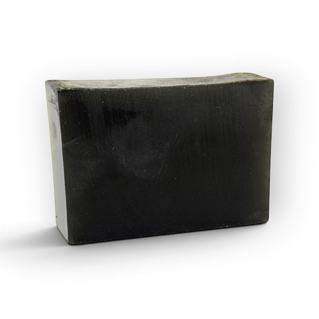Glasgow Soap Company Ltd Soothing Nettle Soap bar for sensitive skin in a dark green vegetable glycerine base.
