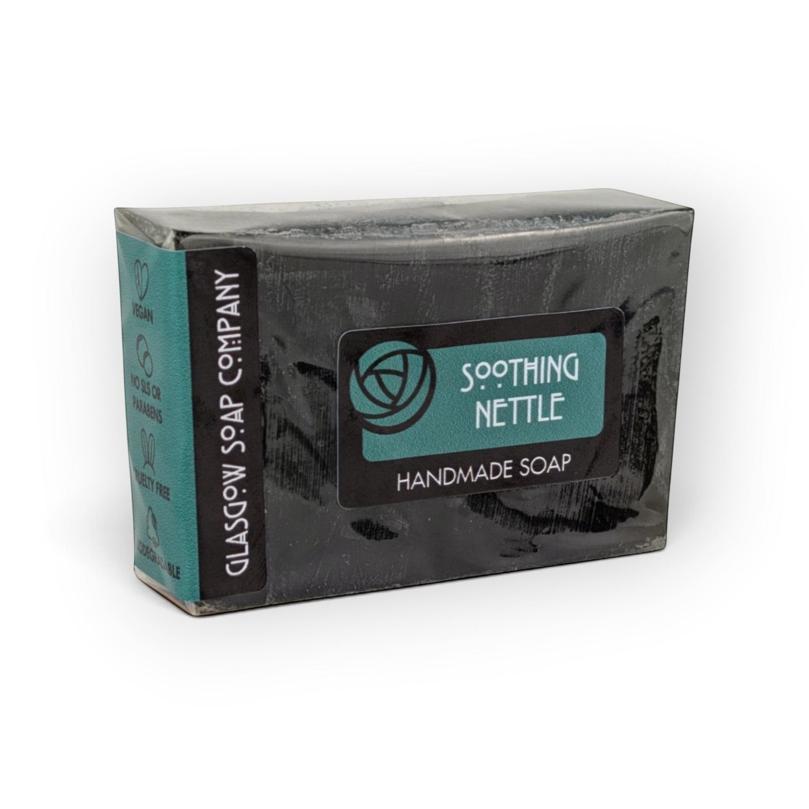 Glasgow Soap Company Ltd Soothing Nettle handmade soap bar for sensitive skin in biodegradable packaging