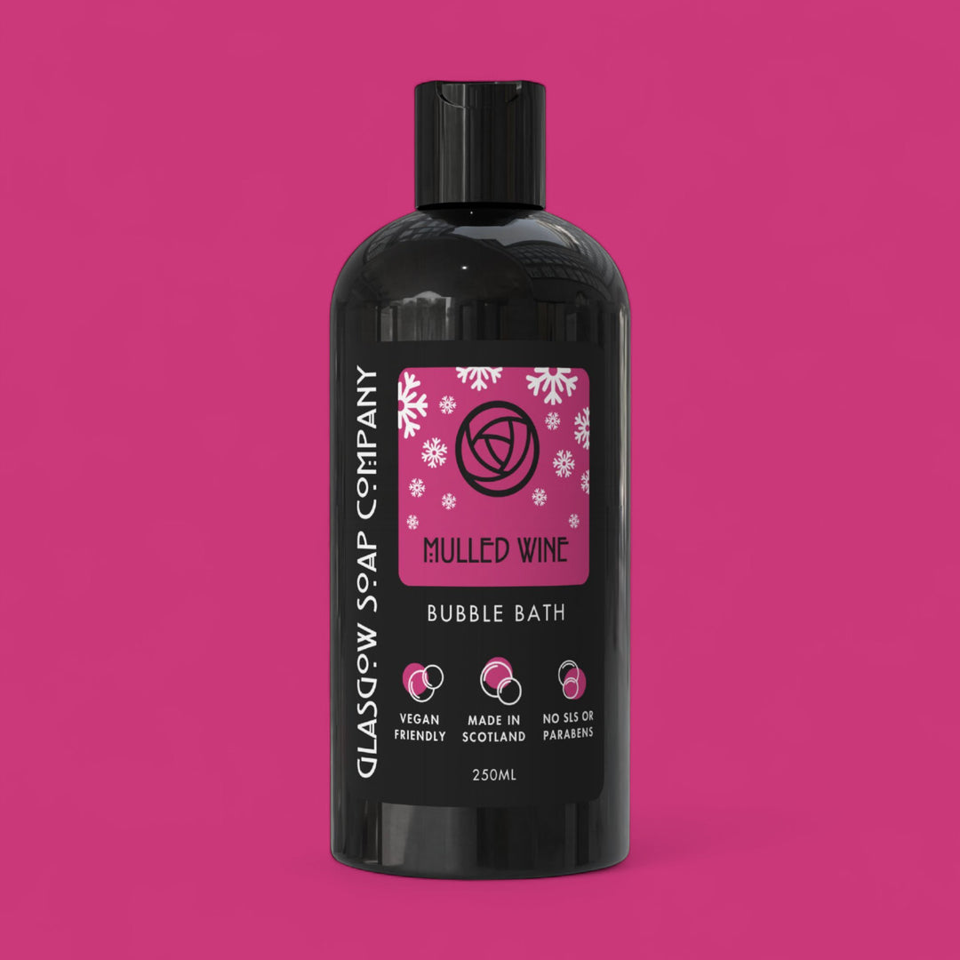 mulled wine christmas bubble bath in recyclable bottle