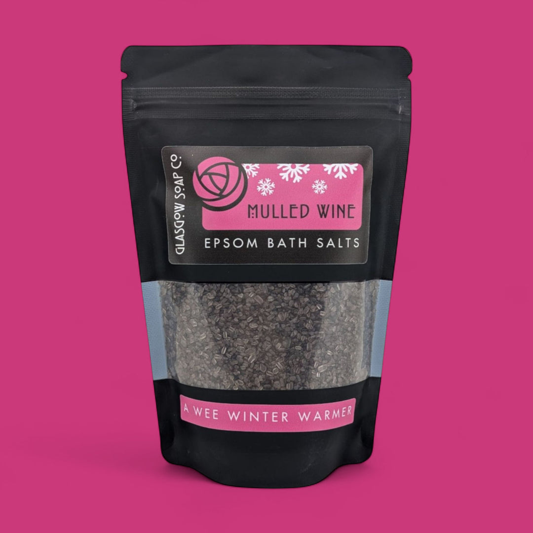 mulled wine christmas epsom bath salts in recyclable packaging