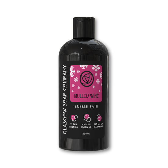 mulled wine christmas bubble bath in recyclable bottle