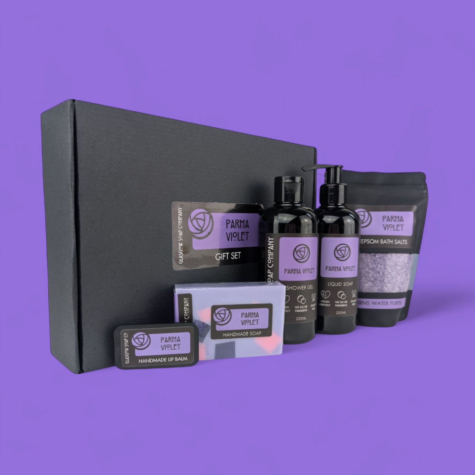 parma violet bath and body gift set