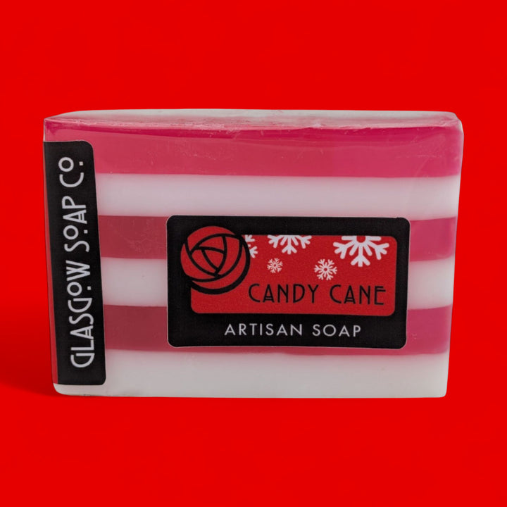 candy cane handmade soap from glasgow soap company