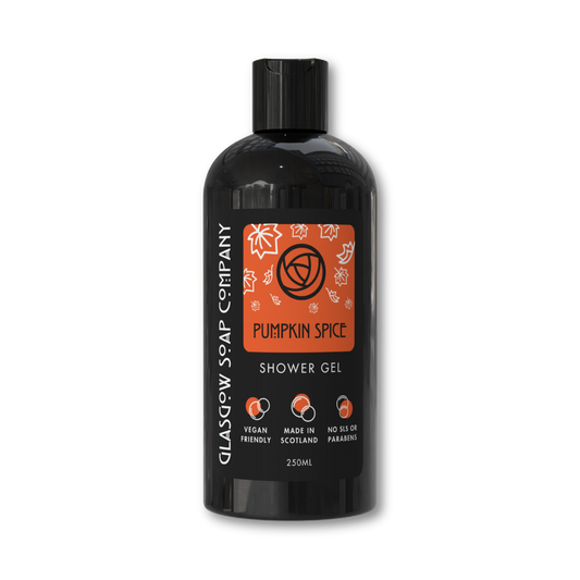 pumpkin spice shower gel in recyclable bottle