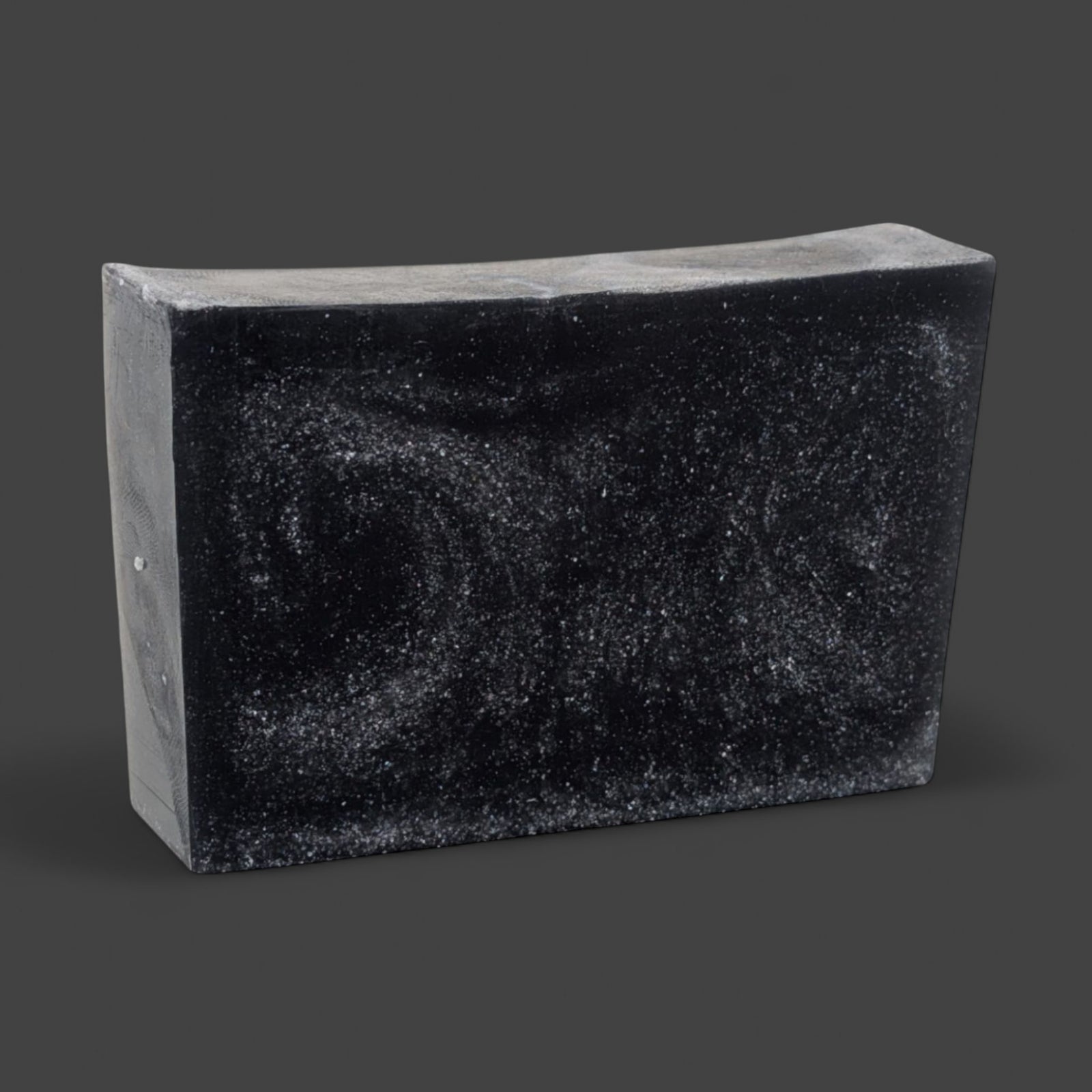 black vegan soap with silver glitter